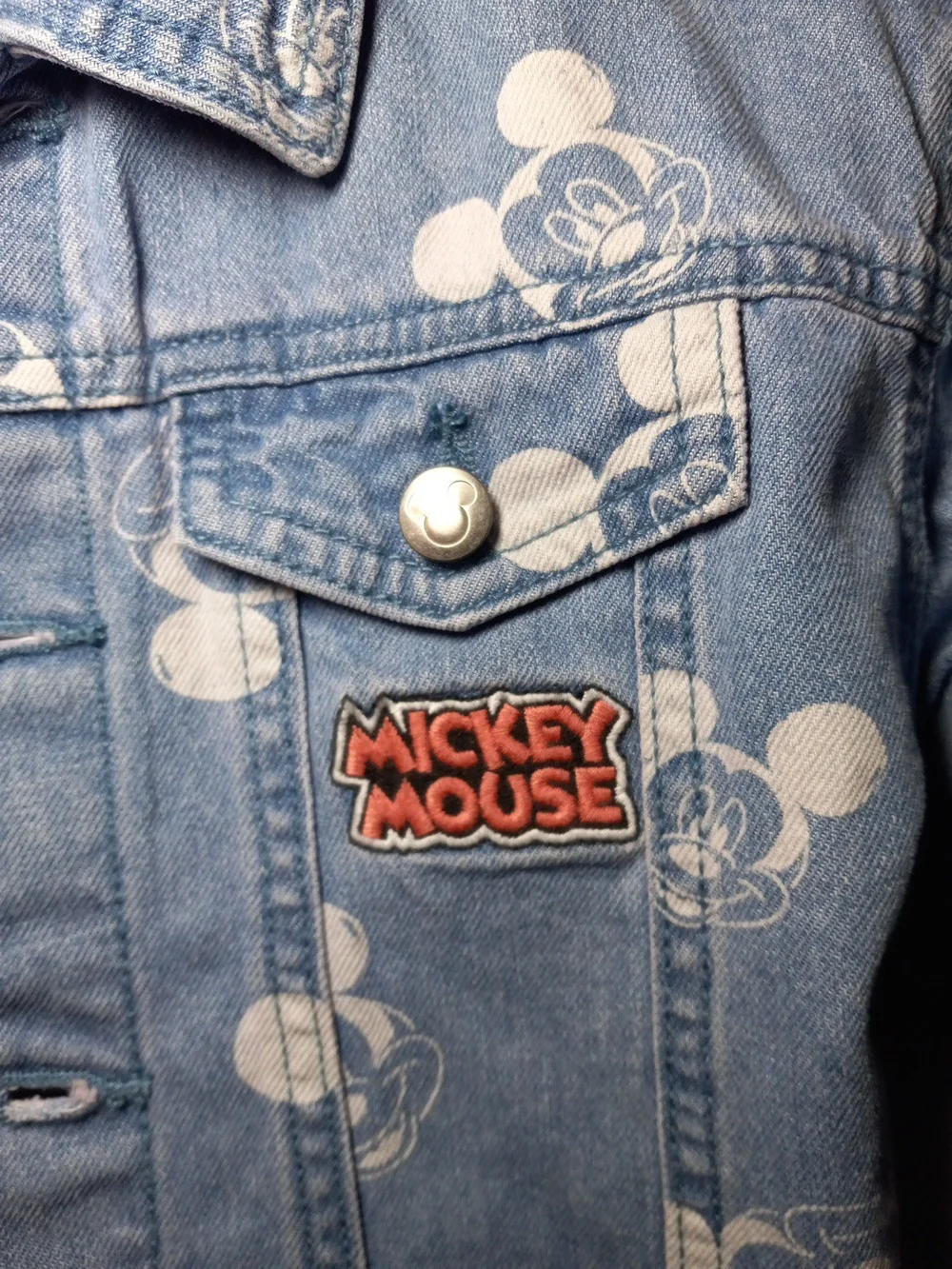 Disney Mickey Mouse Light Blue Denim Jacket for Kids Size 4T